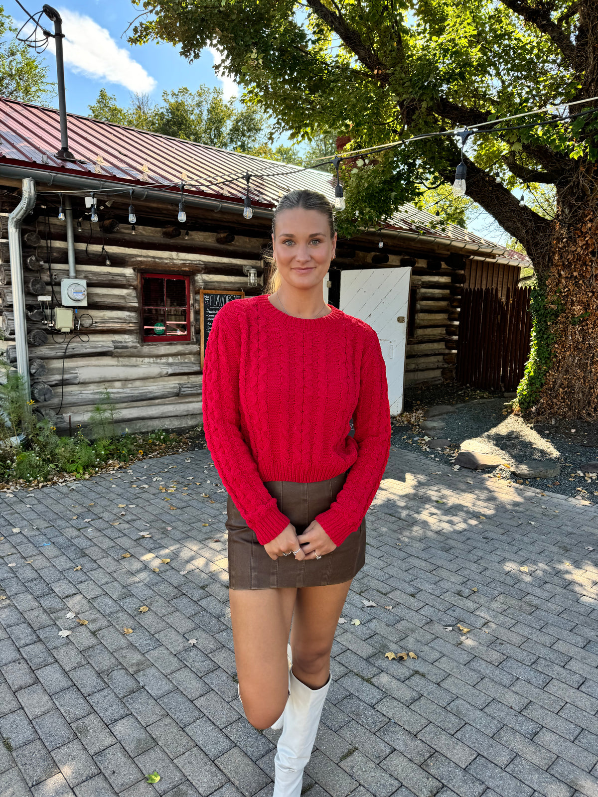 Cherry Cable knit Sweater