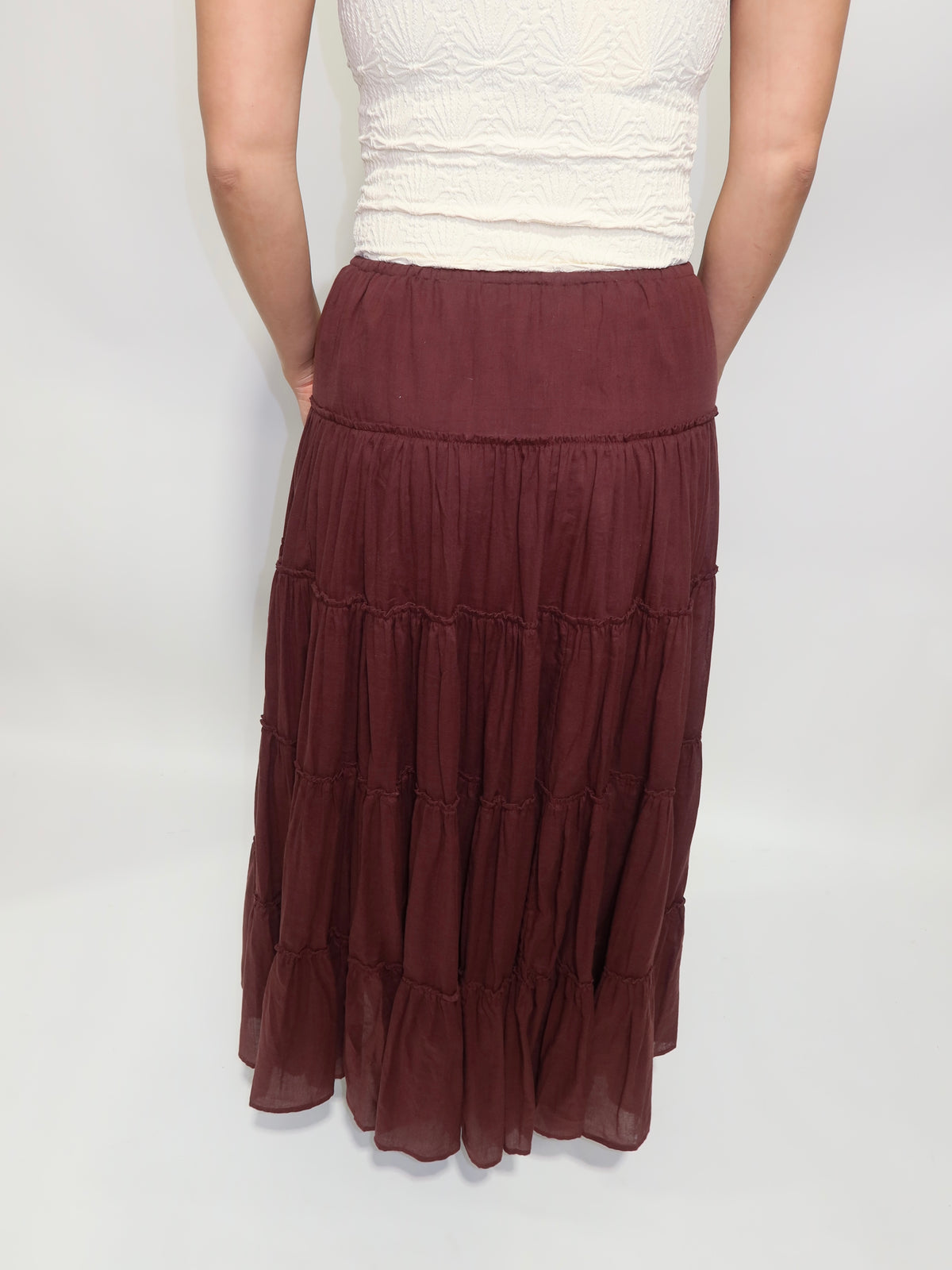 Wine Maxi Skirt