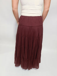 Wine Maxi Skirt