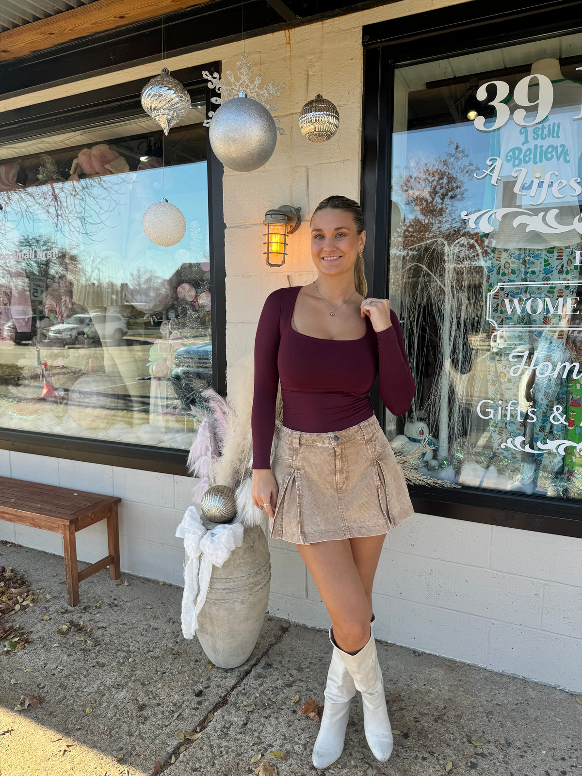 Cinnamon Corduroy Skirt