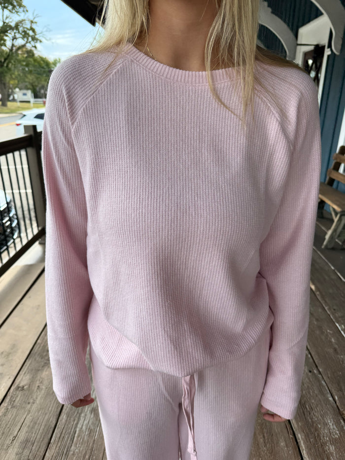 Waffle Crewneck Top