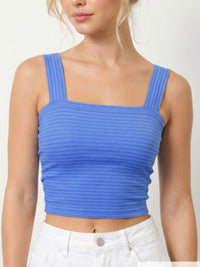 Modal Striped Square Crop Top
