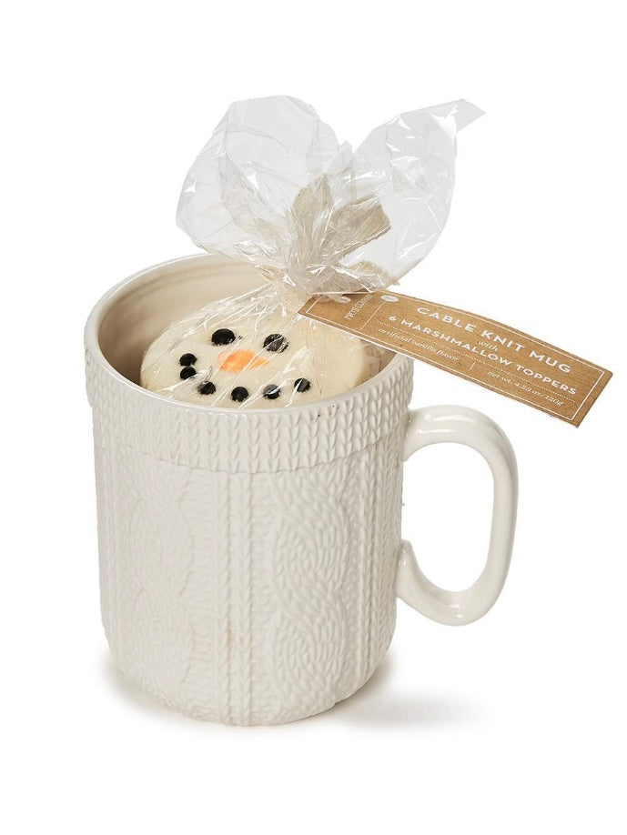 Cable Knit Mug with 6 Marshmallow Toppers