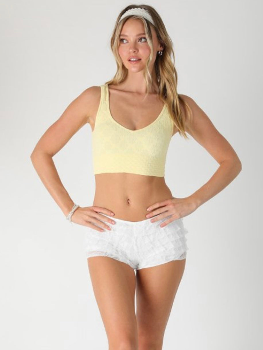 Reversible Textured Lace Crop