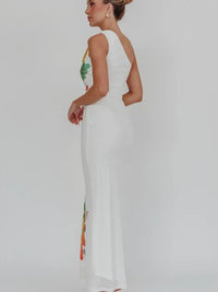 Hibiscus One Shoulder Maxi