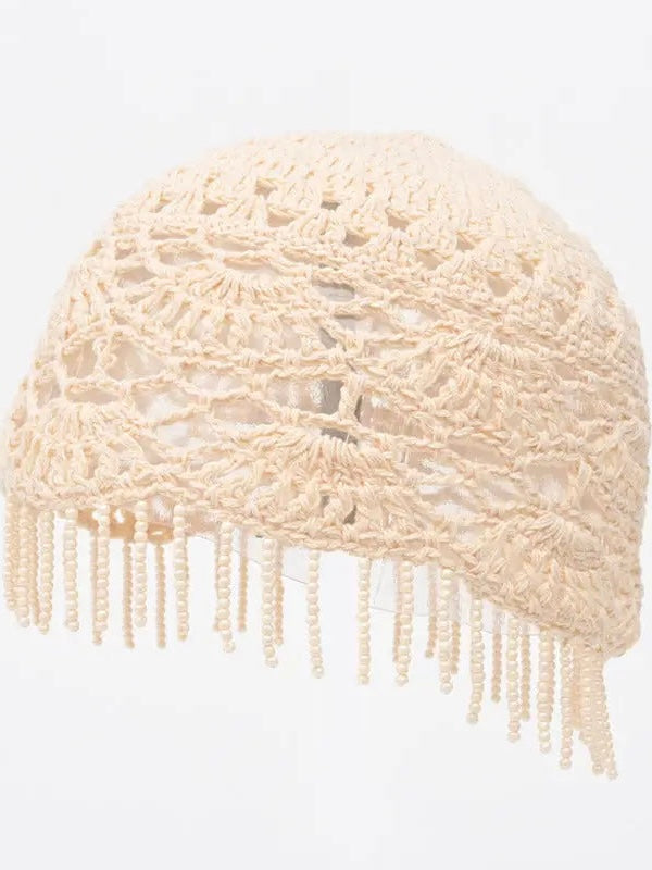 Boho Beaded Crochet Beanie