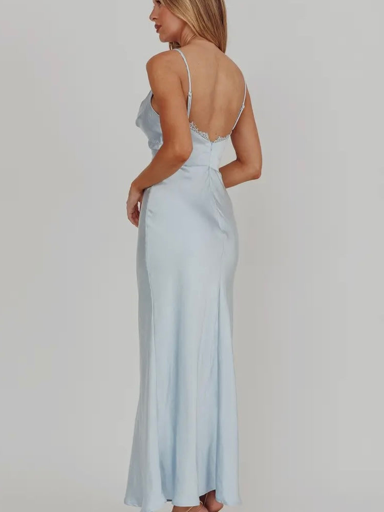 Brynn Steel Blue Maxi Dress