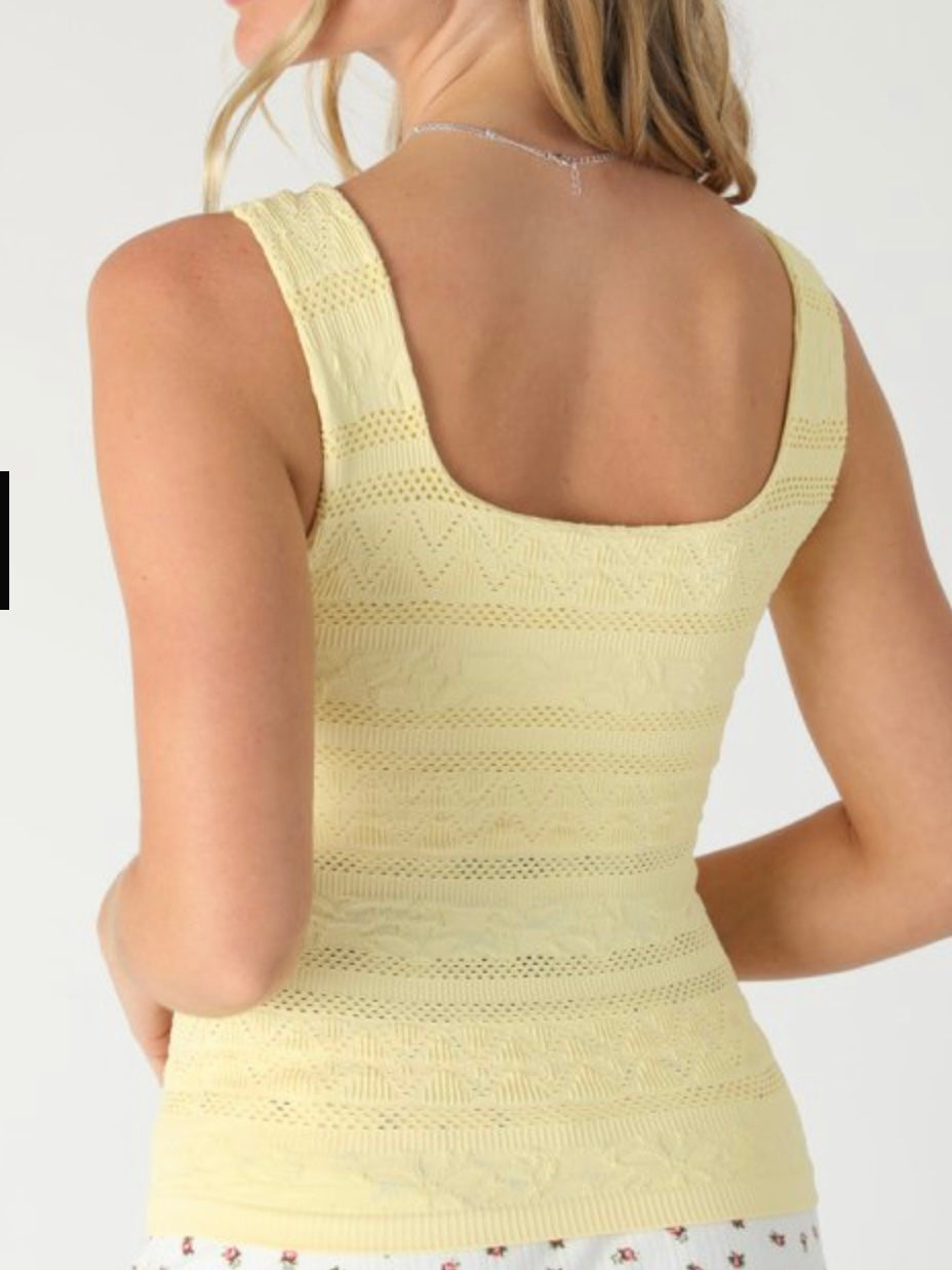 Lace Textured Square Tank
