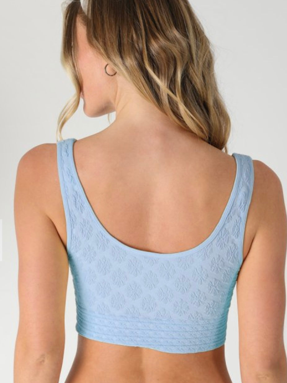 Reversible Textured Lace Crop