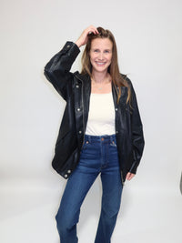 Midnight Drizzle Faux Leather Jacket