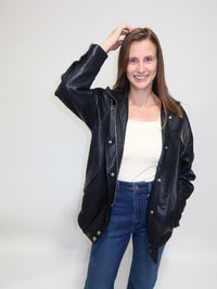 Midnight Drizzle Faux Leather Jacket