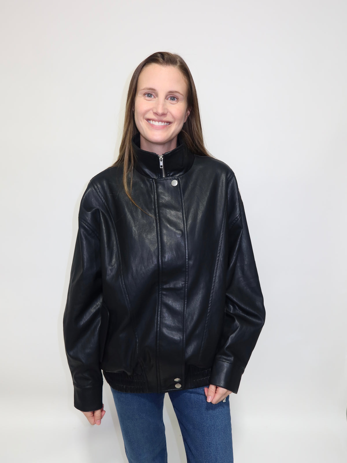Midnight Drizzle Faux Leather Jacket