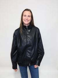 Midnight Drizzle Faux Leather Jacket