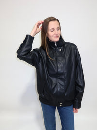 Midnight Drizzle Faux Leather Jacket