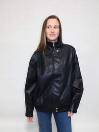 Midnight Drizzle Faux Leather Jacket