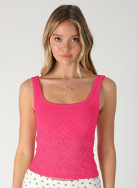 Floral Textured Lace Tank