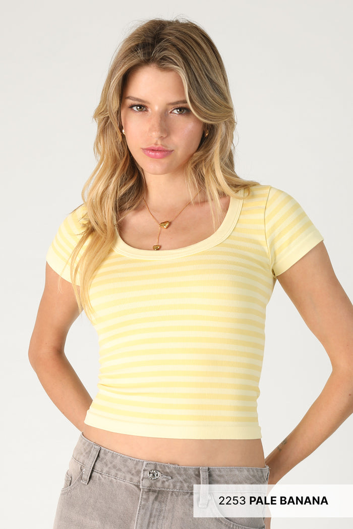 Striped Scoop Neck Top
