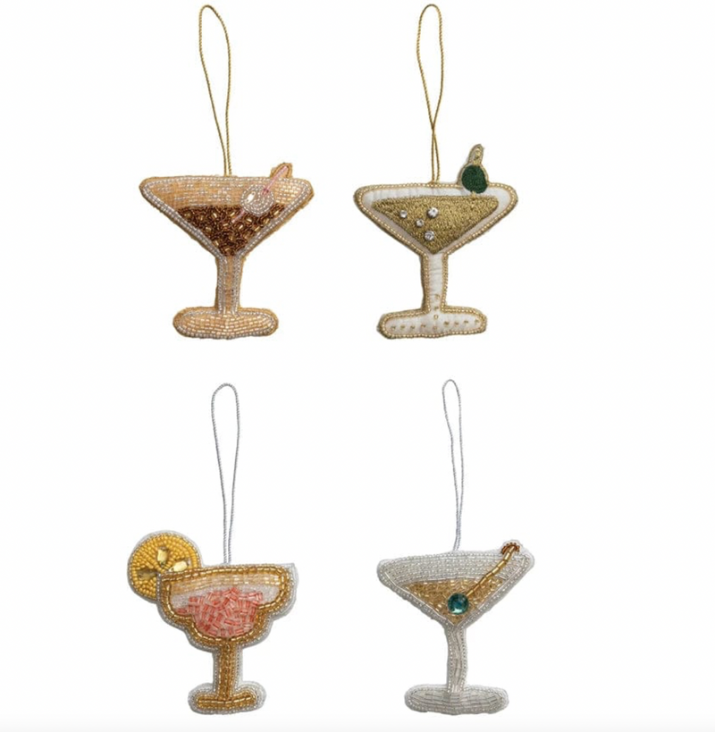 Martini Beaded Ornament
