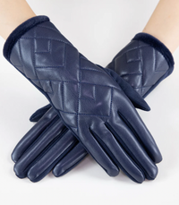 Quilted Faux Leather Gloves