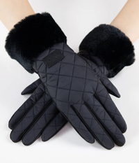 Quilted Faur Fur Gloves