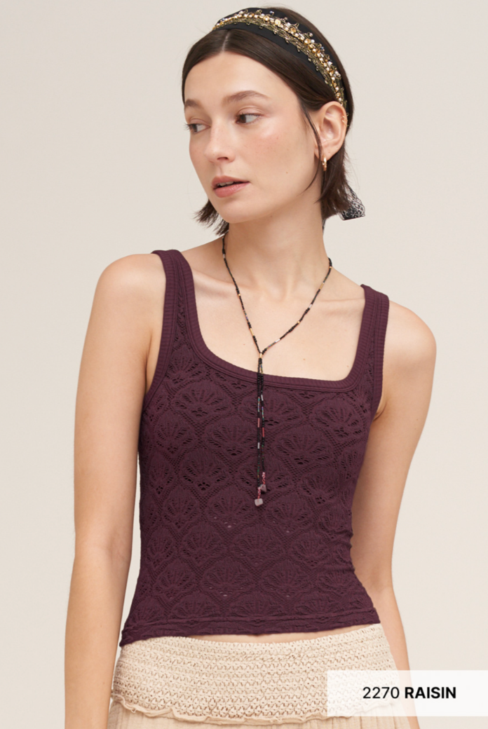 Floral Textured Lace Tank