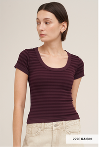 Striped Scoop Neck Top