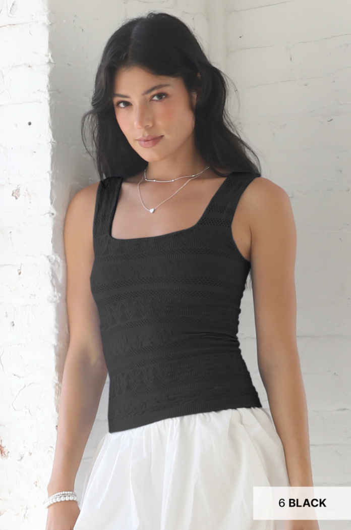 Lace Textured Square Tank