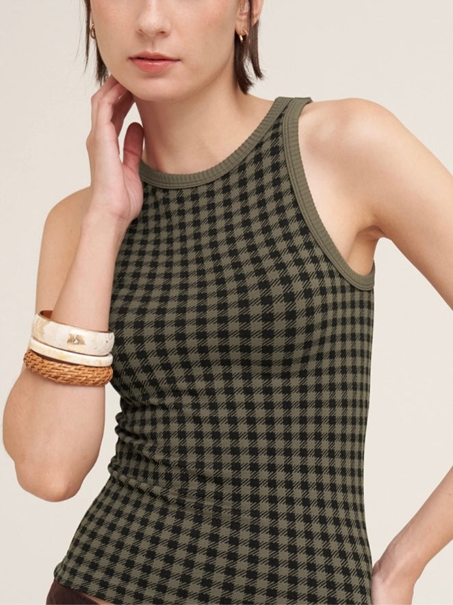 High Neck Woodsen Tank