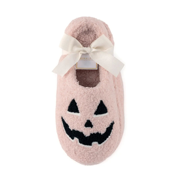 Pink Jack-O-Lantern Slippers