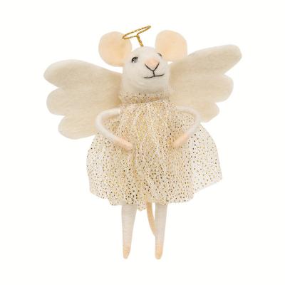 Angel Mouse Felted Ornament